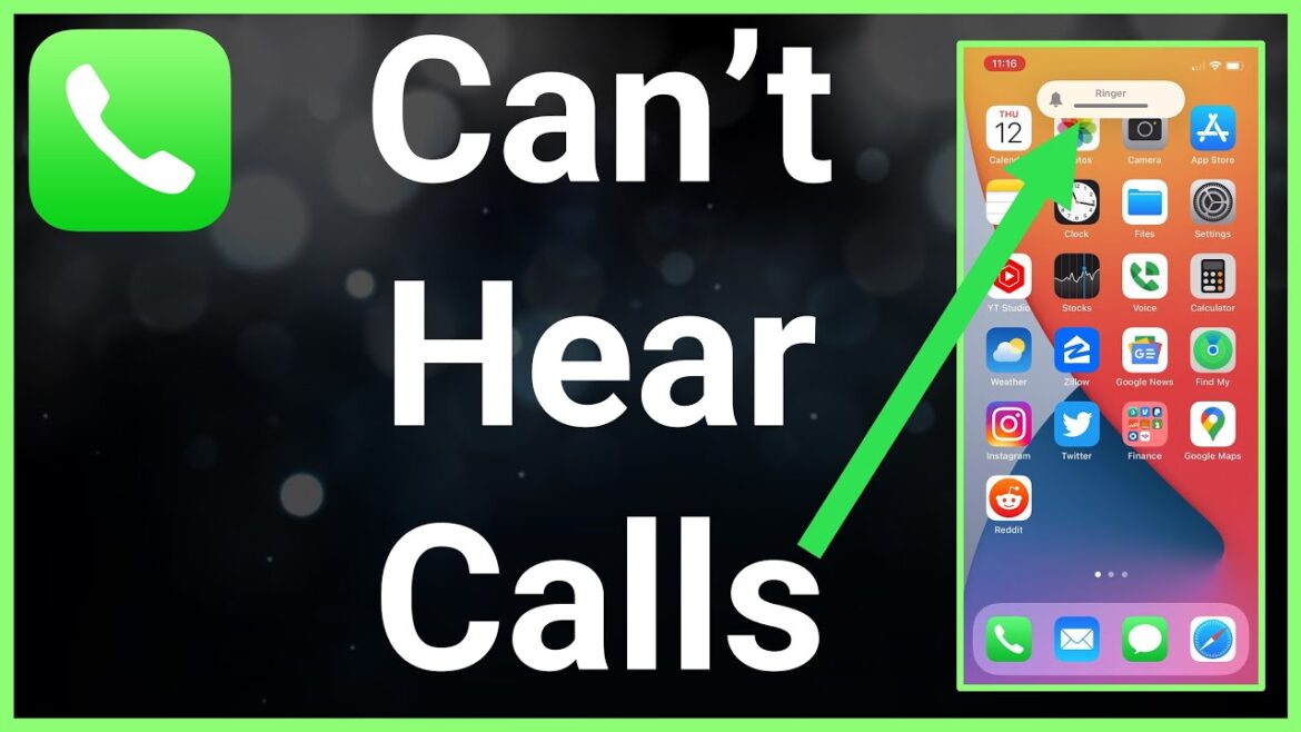 Person holding an iPhone to their ear, looking confused, symbolizing issue of not being able to hear phone calls.