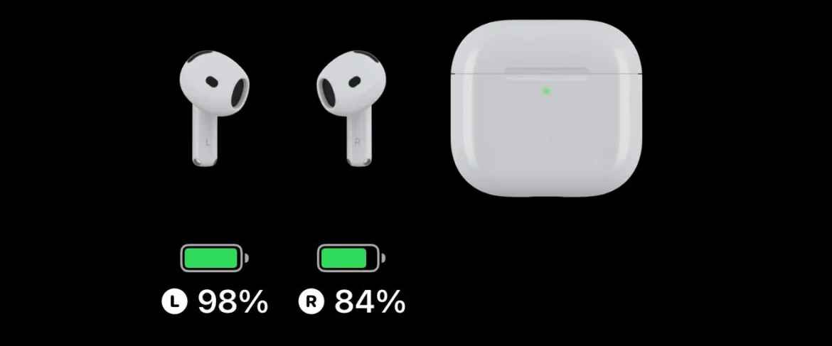 “Screenshot showing AirPods Bluetooth settings on iPhone for fixing battery drain”.