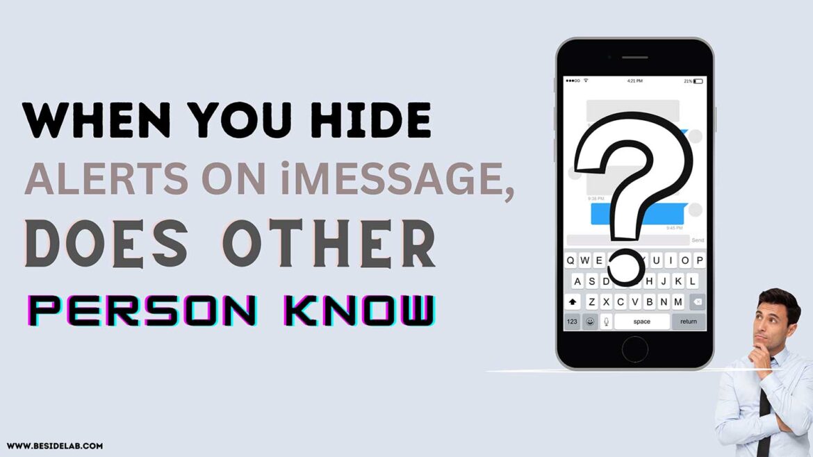 Image of iPhone Messages app showing how to hide alerts for a conversation.